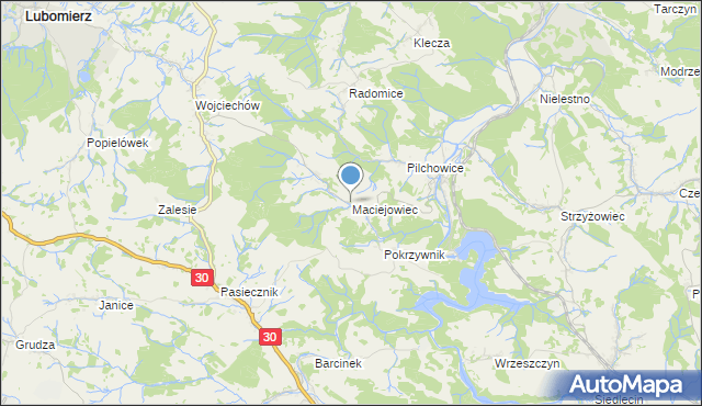 mapa Maciejowiec, Maciejowiec na mapie Targeo