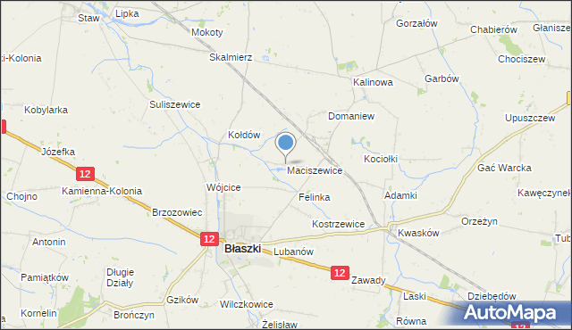 mapa Maciszewice, Maciszewice na mapie Targeo