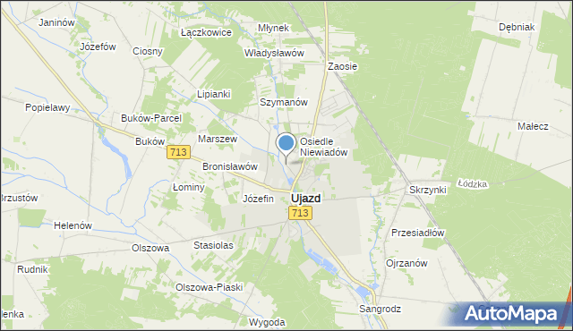 mapa Mącznik, Mącznik gmina Ujazd na mapie Targeo
