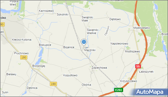 mapa Mączniki, Mączniki gmina Gniezno na mapie Targeo