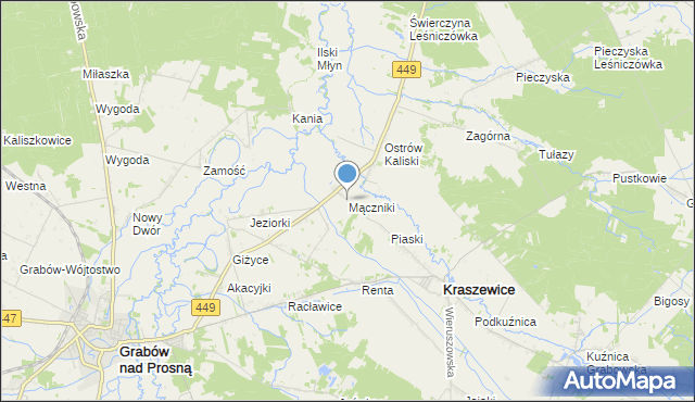 mapa Mączniki, Mączniki gmina Kraszewice na mapie Targeo