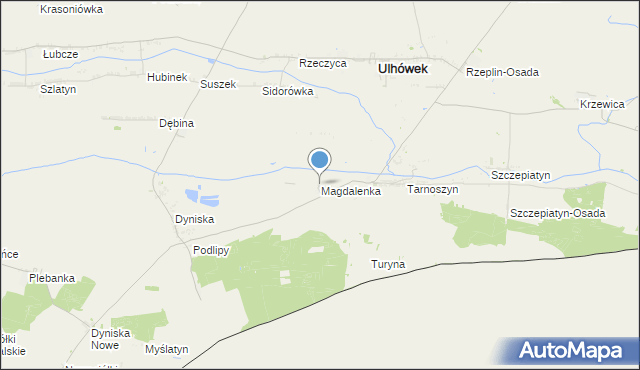 mapa Magdalenka, Magdalenka gmina Ulhówek na mapie Targeo
