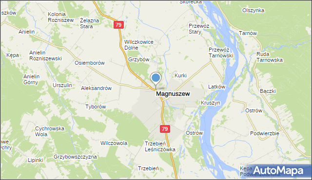 mapa Magnuszew, Magnuszew na mapie Targeo