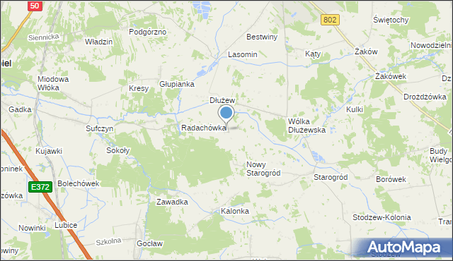 mapa Majdan, Majdan gmina Siennica na mapie Targeo