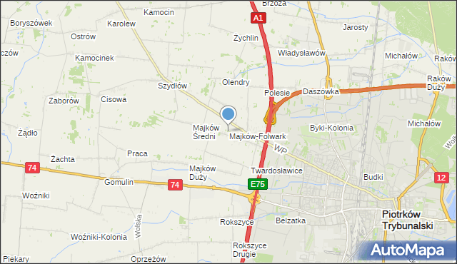 mapa Majków-Folwark, Majków-Folwark na mapie Targeo