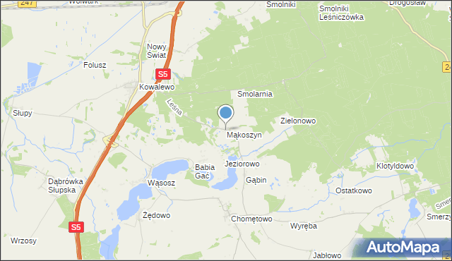 mapa Mąkoszyn, Mąkoszyn gmina Szubin na mapie Targeo