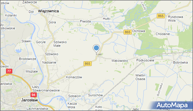 mapa Makowiska, Makowiska gmina Jarosław na mapie Targeo