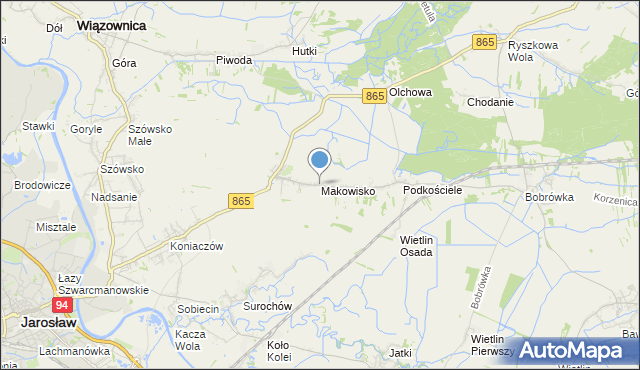 mapa Makowisko, Makowisko gmina Jarosław na mapie Targeo