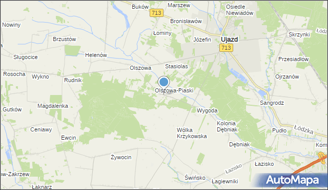 mapa Maksymów, Maksymów gmina Ujazd na mapie Targeo