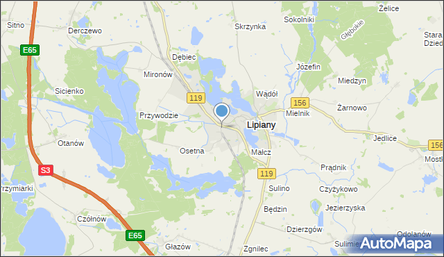 mapa Małcz, Małcz gmina Lipiany na mapie Targeo