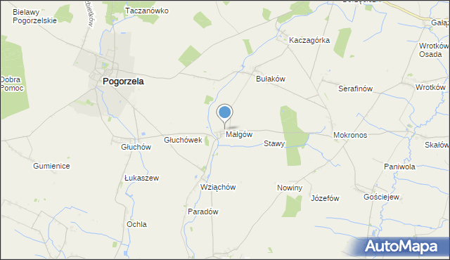 mapa Małgów, Małgów gmina Pogorzela na mapie Targeo