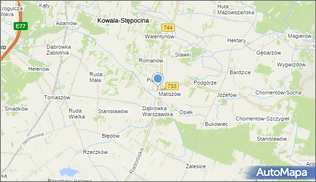 mapa Maliszów, Maliszów na mapie Targeo