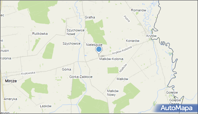 mapa Małków-Kolonia, Małków-Kolonia na mapie Targeo