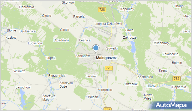 mapa Małogoszcz, Małogoszcz na mapie Targeo