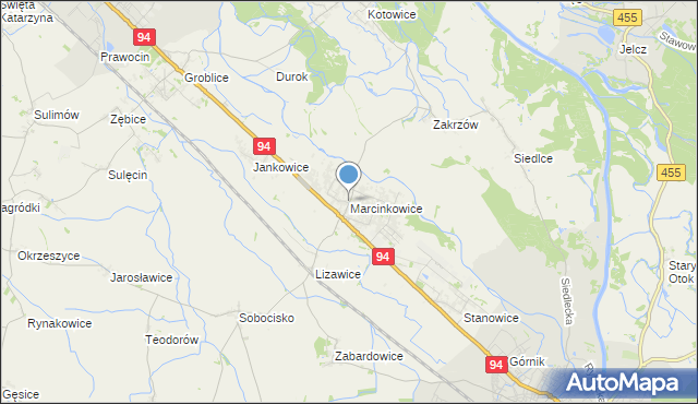 mapa Marcinkowice, Marcinkowice gmina Oława na mapie Targeo