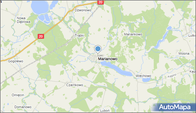 mapa Marianowo, Marianowo powiat stargardzki na mapie Targeo