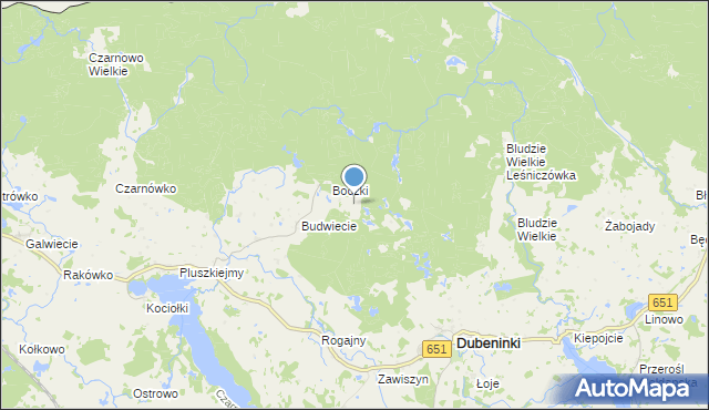 mapa Markowo, Markowo gmina Dubeninki na mapie Targeo