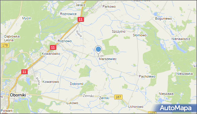 mapa Marszewiec, Marszewiec na mapie Targeo