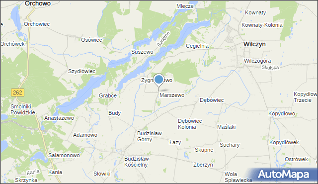 mapa Marszewo, Marszewo gmina Kleczew na mapie Targeo