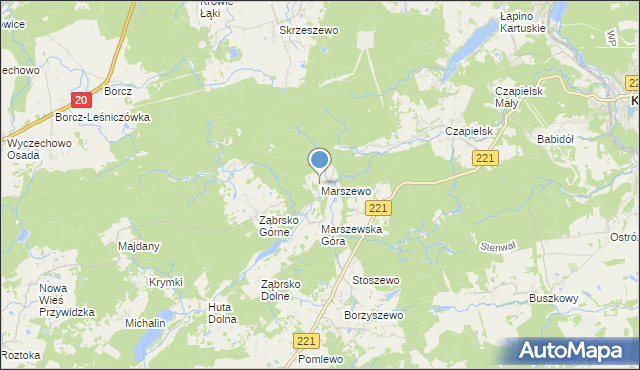 mapa Marszewo, Marszewo gmina Przywidz na mapie Targeo