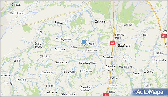 mapa Maruszyna, Maruszyna na mapie Targeo