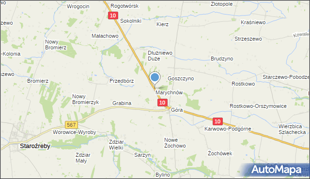 mapa Marychnów, Marychnów na mapie Targeo