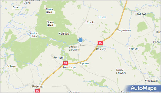 mapa Marynowo, Marynowo gmina Ostróda na mapie Targeo