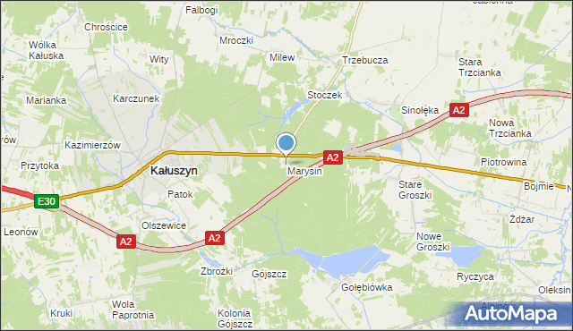 mapa Marysin, Marysin gmina Kałuszyn na mapie Targeo