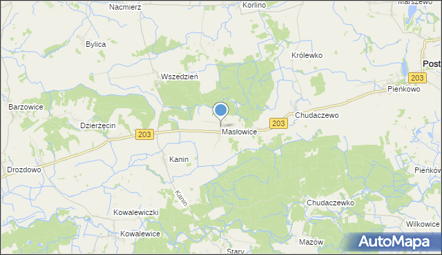 mapa Masłowice, Masłowice gmina Postomino na mapie Targeo