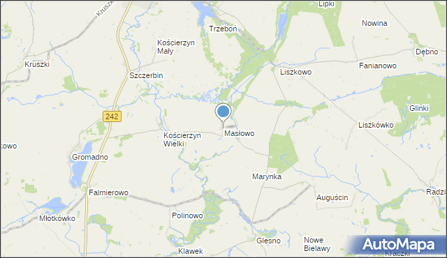 mapa Masłowo, Masłowo gmina Wyrzysk na mapie Targeo