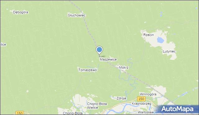 mapa Maszewice, Maszewice na mapie Targeo