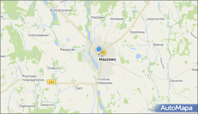 mapa Maszewo, Maszewo powiat goleniowski na mapie Targeo