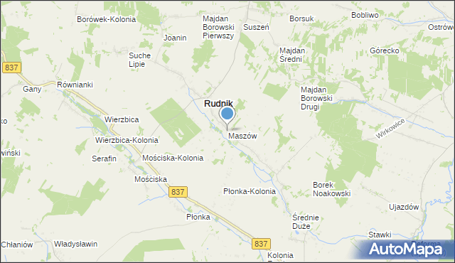 mapa Maszów, Maszów na mapie Targeo