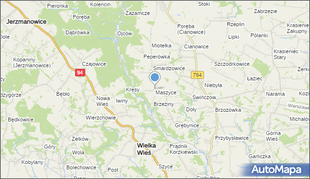 mapa Maszyce, Maszyce na mapie Targeo