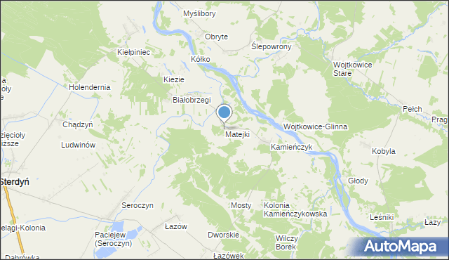 mapa Matejki, Matejki na mapie Targeo