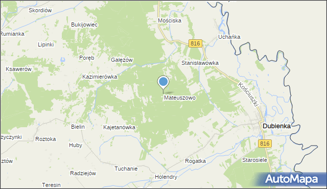 mapa Mateuszowo, Mateuszowo na mapie Targeo