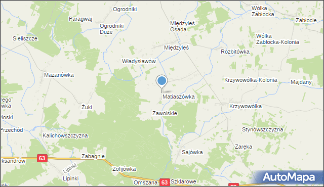 mapa Matiaszówka, Matiaszówka na mapie Targeo