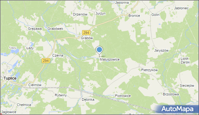 mapa Matuszowice, Matuszowice na mapie Targeo