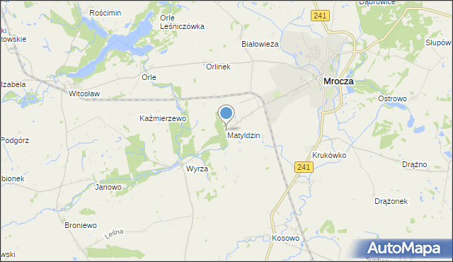 mapa Matyldzin, Matyldzin gmina Mrocza na mapie Targeo