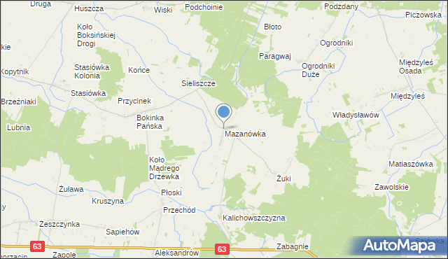 mapa Mazanówka, Mazanówka na mapie Targeo