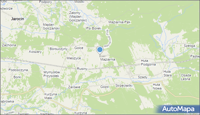 mapa Maziarnia, Maziarnia gmina Harasiuki na mapie Targeo