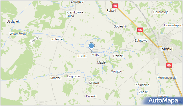 mapa Mejły, Mejły na mapie Targeo