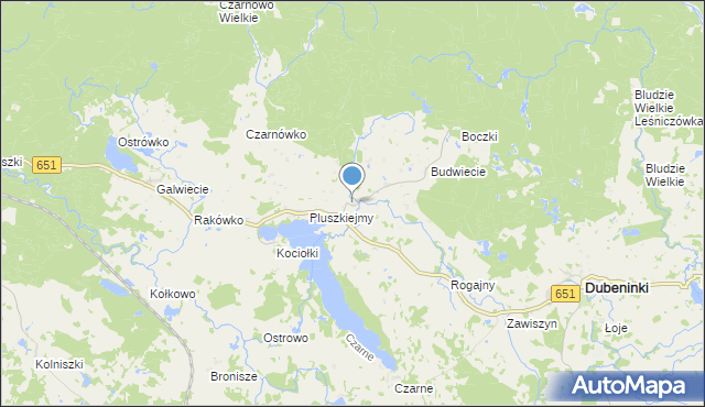 mapa Meszno, Meszno gmina Dubeninki na mapie Targeo