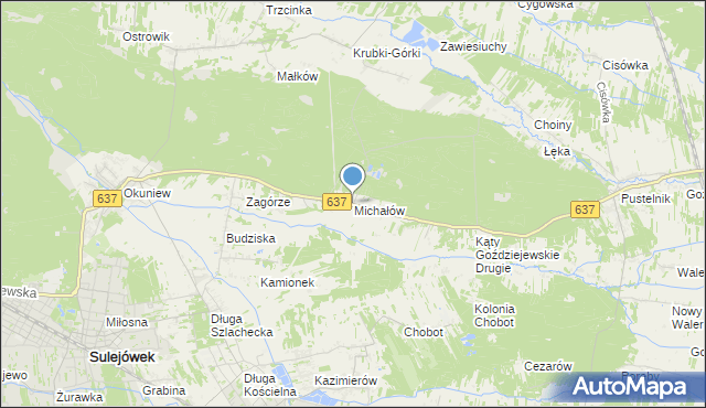 mapa Michałów, Michałów gmina Halinów na mapie Targeo