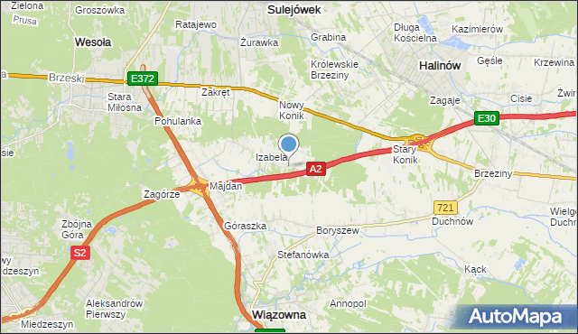 mapa Michałówek, Michałówek gmina Wiązowna na mapie Targeo