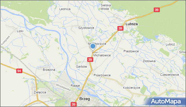 mapa Michałowice, Michałowice gmina Lubsza na mapie Targeo