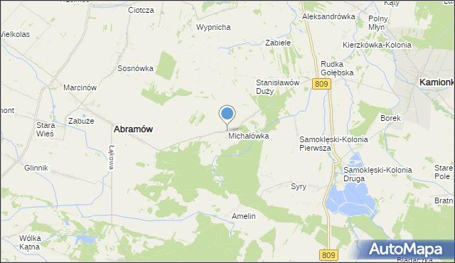 mapa Michałówka, Michałówka gmina Abramów na mapie Targeo