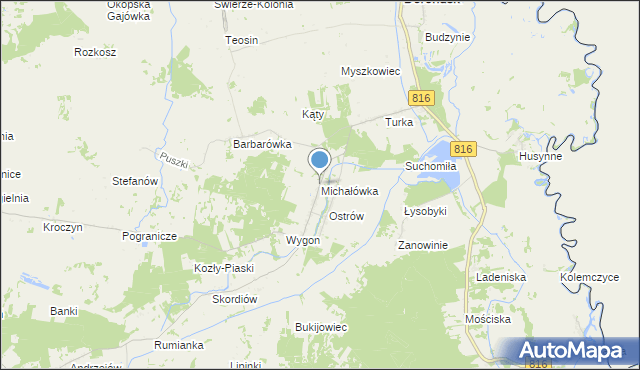 mapa Michałówka, Michałówka gmina Dorohusk na mapie Targeo