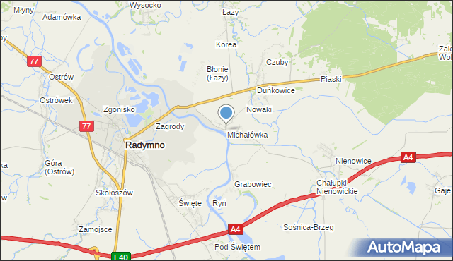 mapa Michałówka, Michałówka gmina Radymno na mapie Targeo