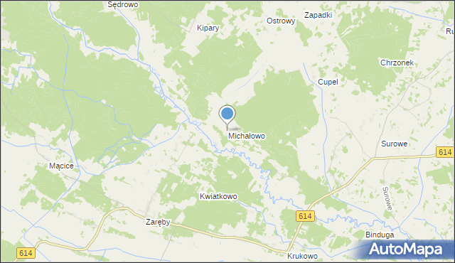 mapa Michałowo, Michałowo gmina Czarnia na mapie Targeo